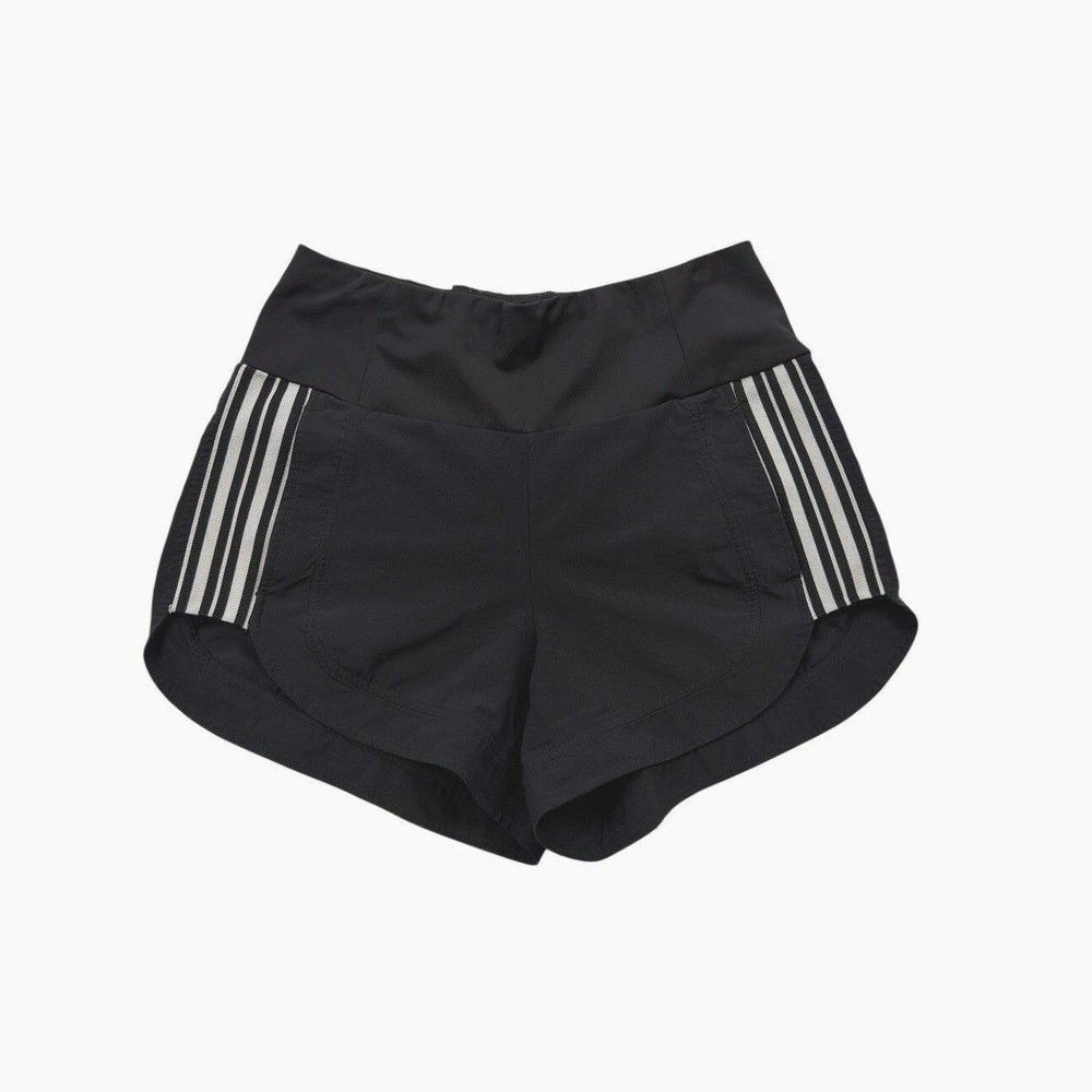 Athleta Running Shorts Womens 2 Black Striped Dolphin Hem Activewear